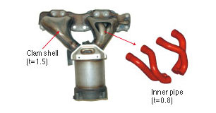 Stainless Steel Exhaust Manifold with Independent Air Gapped Inner Pipe and Catalyst